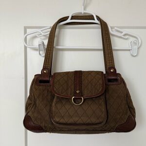 Vera Bradley Brown Quilted Shoulder Bag